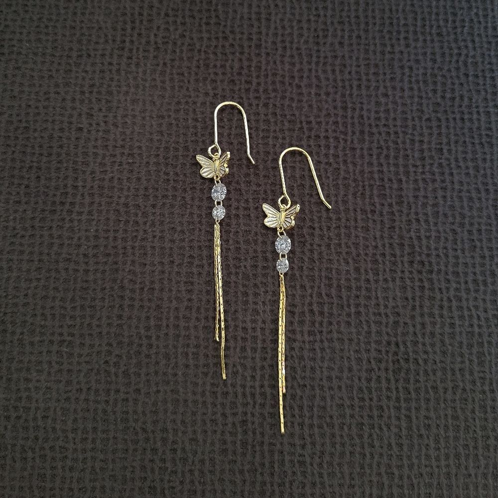 ✨️HP✨️ Rachel Zoe Dainty White Enamel Butterfly🦋 Dangle Earrings - Picture 3 of 16